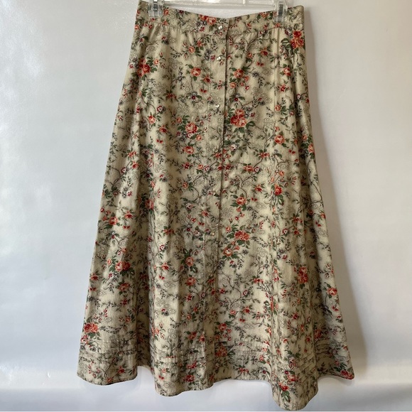 Lauren Ralph Lauren Dresses & Skirts - Vtg Lauren Ralph Lauren Floral Snap Button Front MIDI Skirt